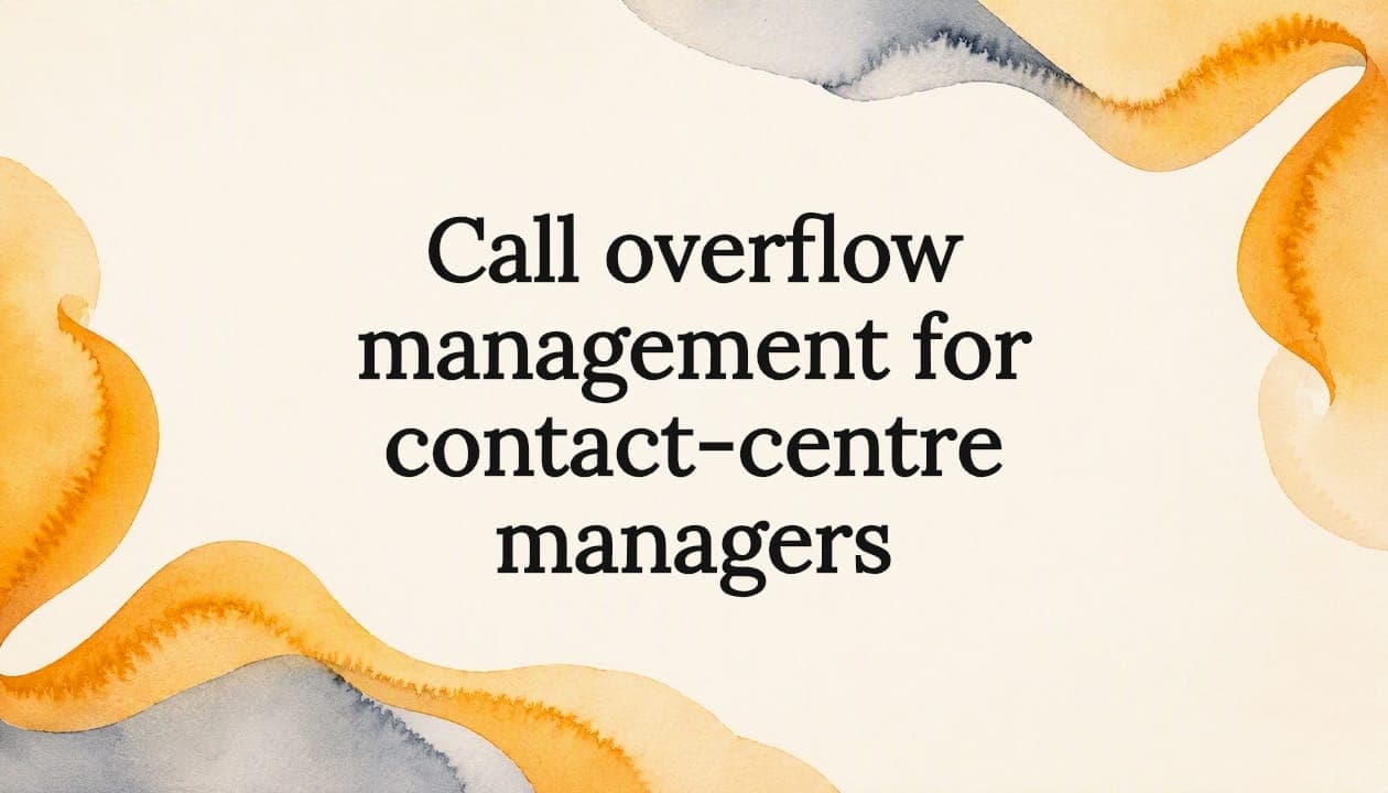 Call overflow management for contact-centre managers
