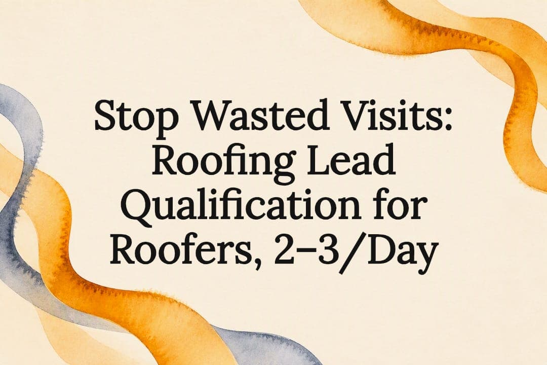 Stop Wasted Visits: Roofing Lead Qualification for Roofers, 2–3/Day