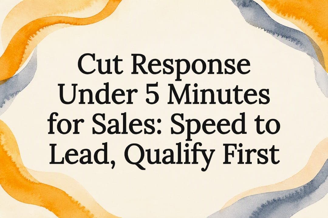 Cut Response Under 5 Minutes for Sales: Speed to Lead, Qualify First