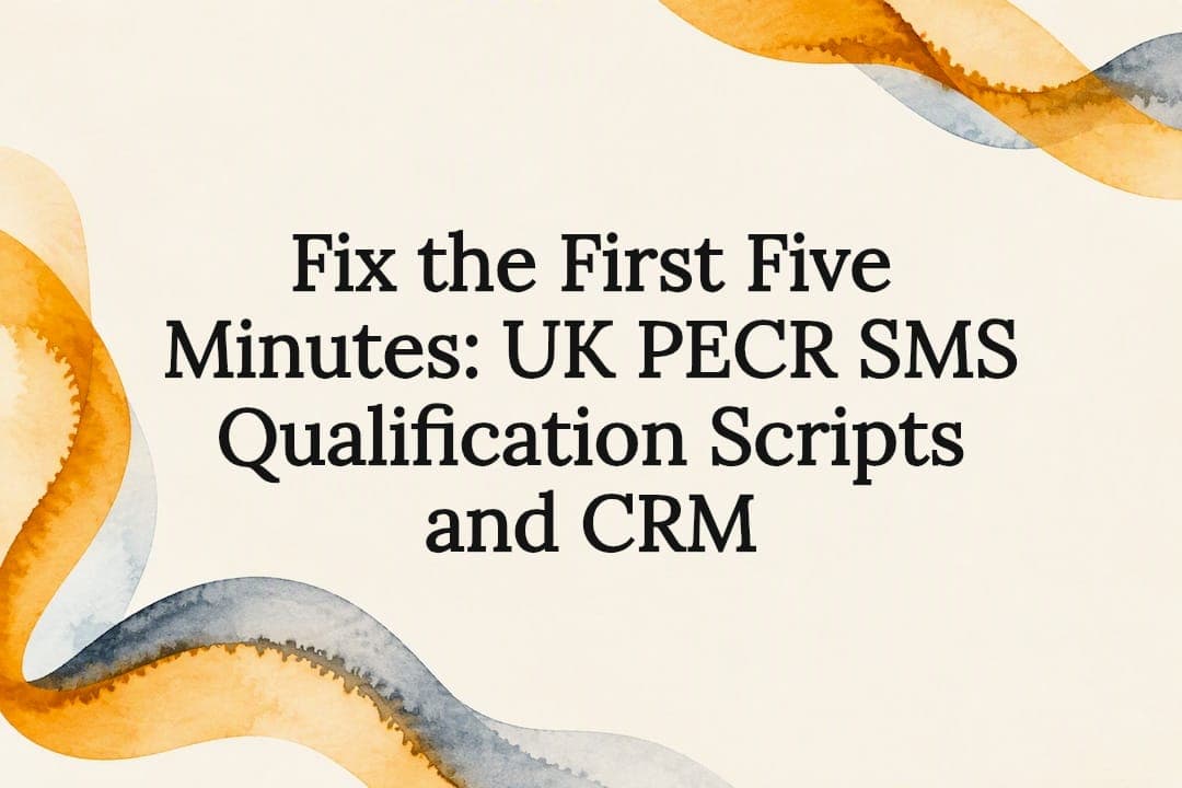 Fix the First Five Minutes: UK PECR SMS Qualification Scripts and CRM